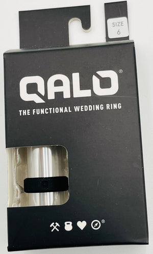 Qalo Mens Functional Wedding Ring Solid Black Sz6-8 Brand USED