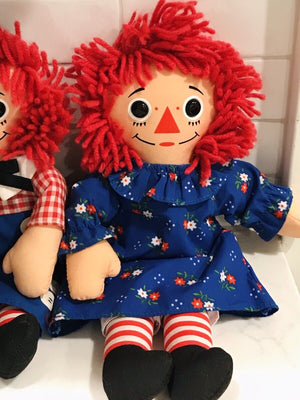 VINTAGE Raggedy Andy Knickerbocker Cloth Dolls Collectibles Good USED