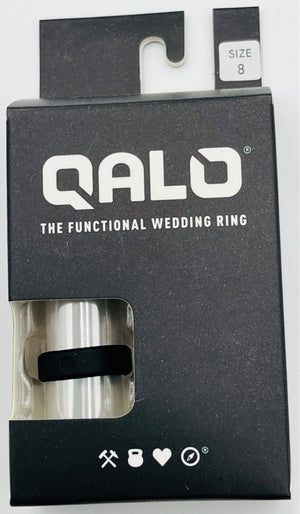 Qalo Mens Functional Wedding Ring Solid Black Sz6-8 Brand USED