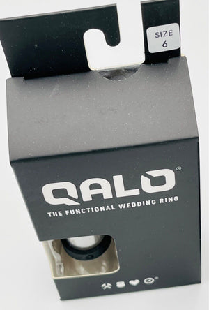 Qalo Mens Functional Wedding Ring Solid Black Sz6-8 Brand USED