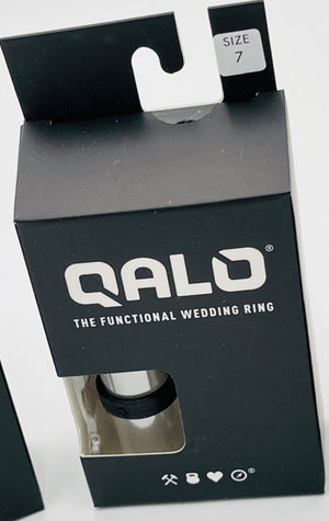 Qalo Mens Functional Wedding Ring Solid Black Sz6-8 Brand USED