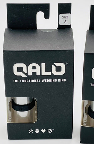 Qalo Mens Functional Wedding Ring Solid Black Sz6-8 Brand USED