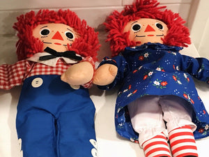 VINTAGE Raggedy Andy Knickerbocker Cloth Dolls Collectibles Good USED