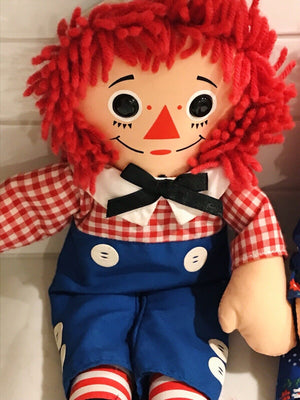 VINTAGE Raggedy Andy Knickerbocker Cloth Dolls Collectibles Good USED