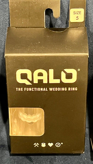 QALO The Functional Wedding Ring Women’s Sz 5,7-8 Dbl Stack Pink/Blue&Pearl USED