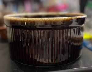 Pfalzgraff Brown Drip Glaz Ribbed Gourmet Soufflé Casserole 8” Dish