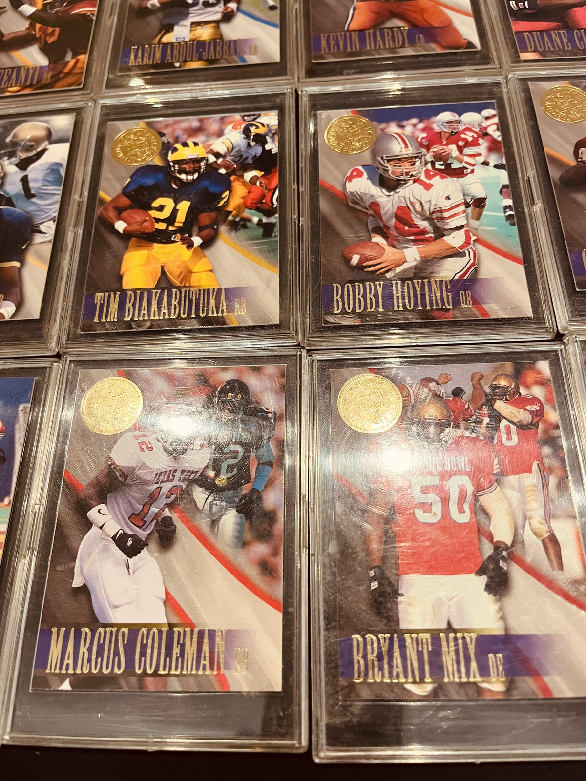Football Cards in Protective Case