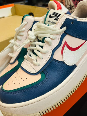 NIKE Air Force 1 Shadow Blue Sz7.5 / Eur 38.5 C10919-400 Used Great Condition- Box NOT Original