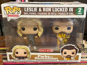 POP TV Leslie & Ron Locked In 2 Pack Vinyl Figure Parks-Recreation