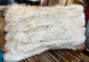 VTG 16” SAGA Genuine Fox Fur Pillow Light Beige