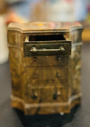 VTG Sherman Plastic Brown Faux Marble Style Secret Coin Bank