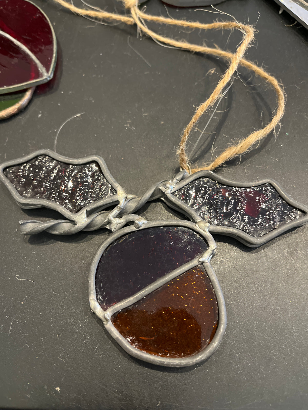 VTG Acorn Leaves Stained Glass