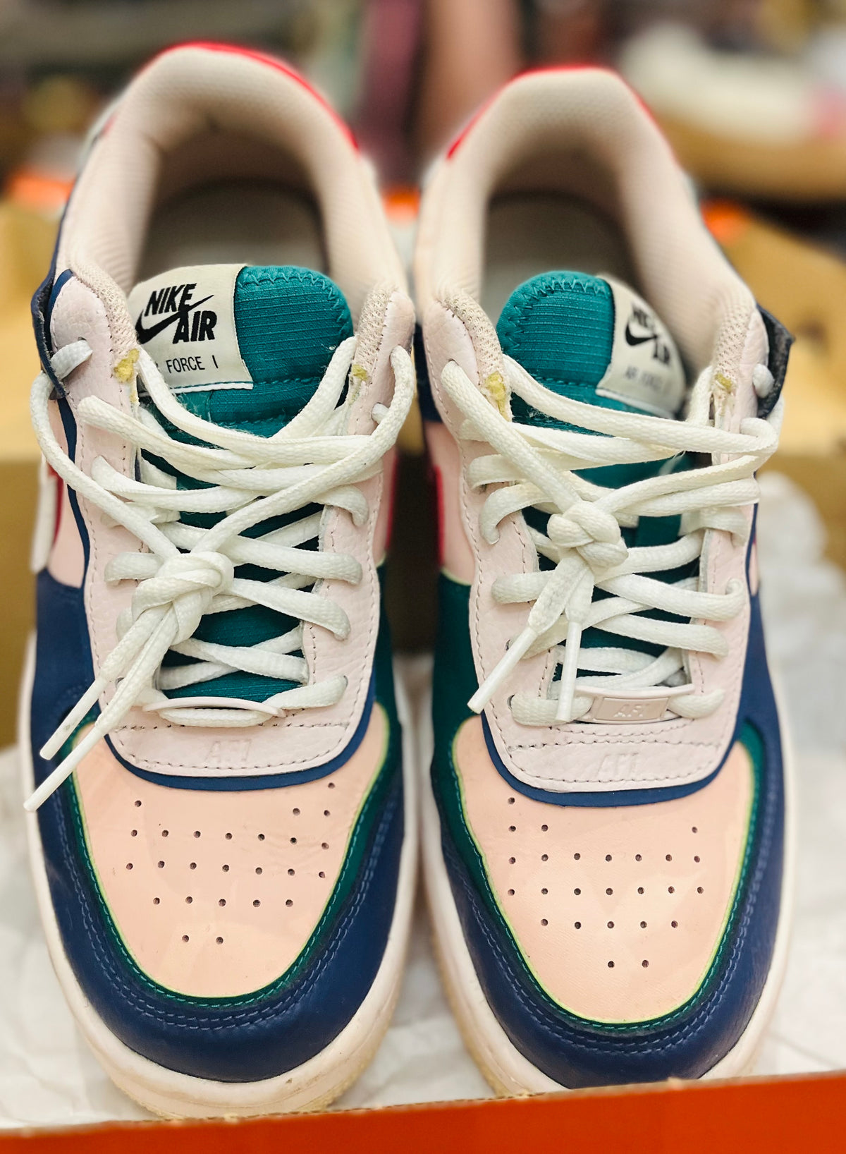 NIKE Air Force 1 Shadow Blue Sz7.5 / Eur 38.5 C10919-400 Used Great Condition- Box NOT Original