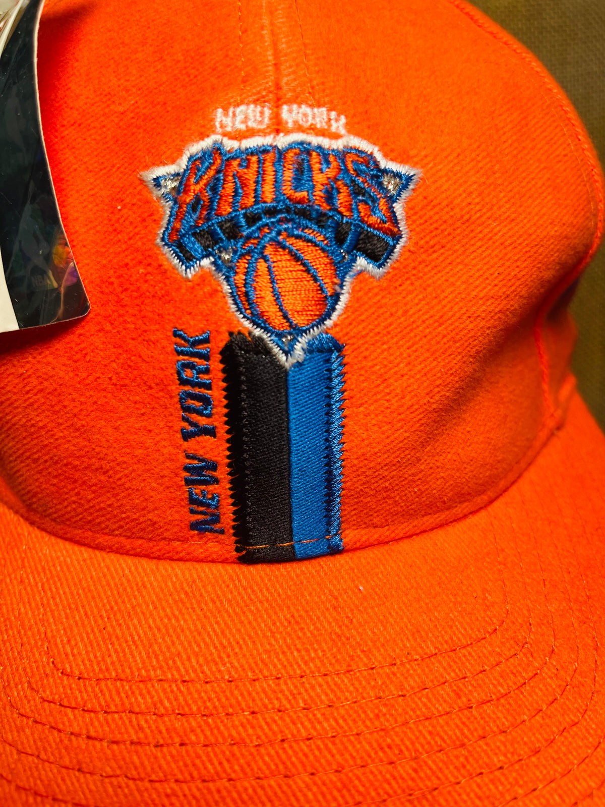 VTG New York KNICKS Orange Cap w Honorary Twin Towers w Tags!