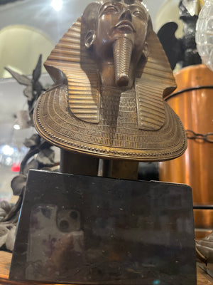 VTG The Gold Mask of Tutankhamun Bust 1978 LENOX Placed on a Stone Base