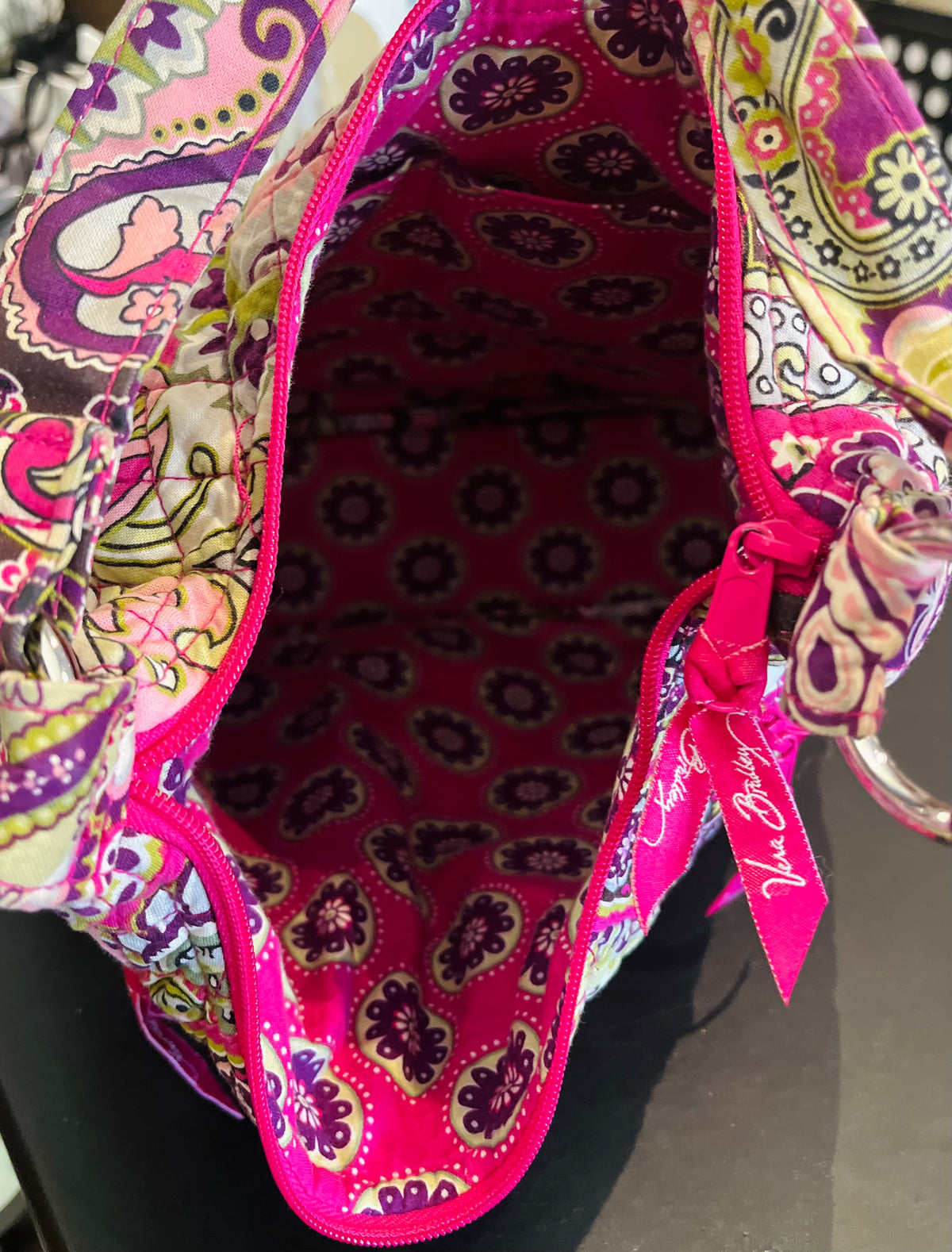 Vera Bradley Berry Paisley Quilted Cotton 12” Shoulder Bag GUC!