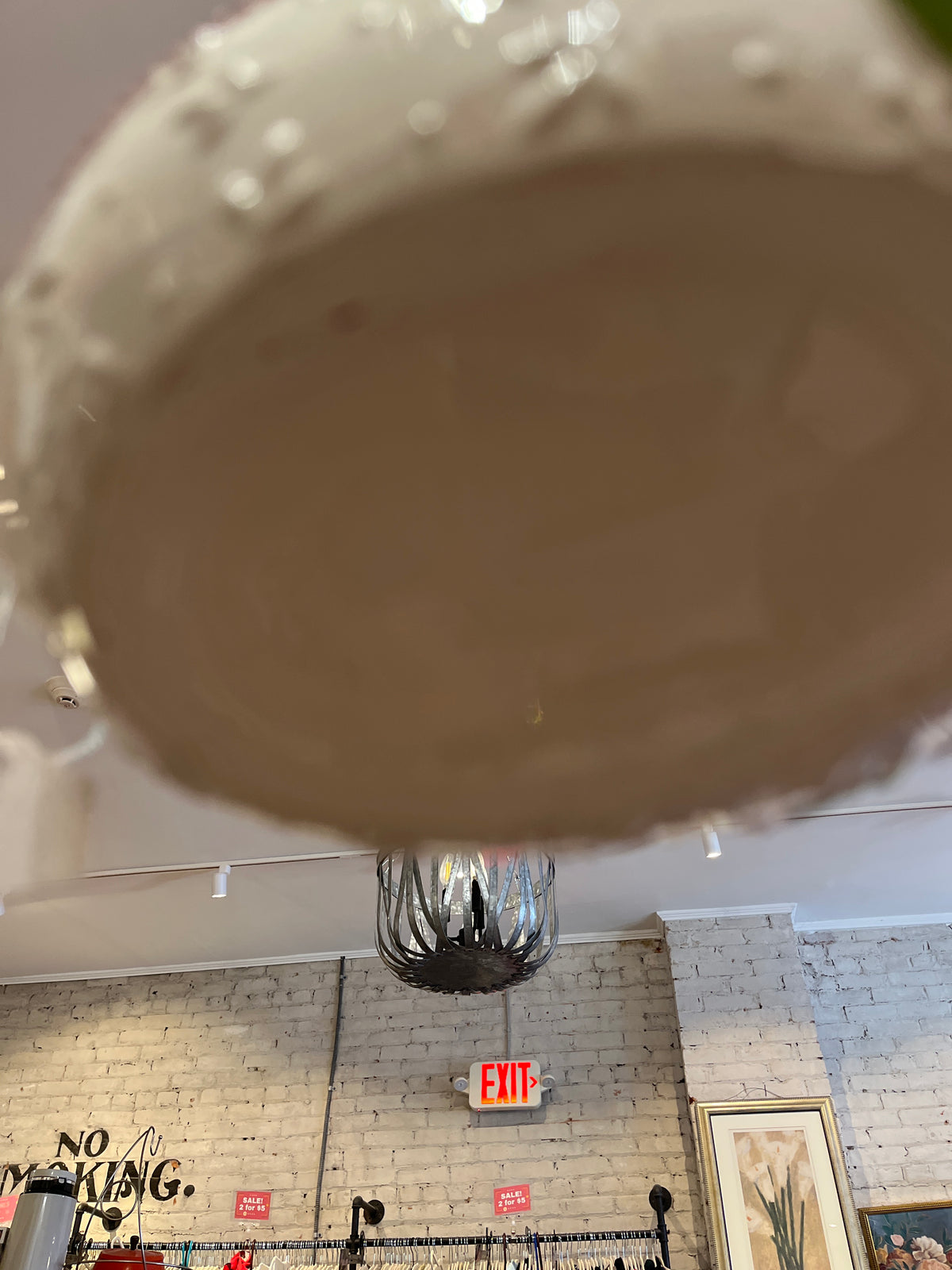 VTG AVON Easter Ceramic Basket with 3D Flowers and Bunny with 6 hand painted Egg Ornaments