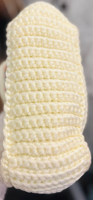 Hand Crocheted Off White Shoulder Bag Purse 9”x9” with Berry Floral Lining 🔥