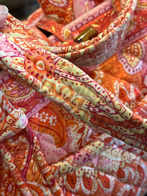 Vera Bradley Retired Cotton Lil’ 10”Sherbet Betsey w Matching Wallet and Luggage Tag!