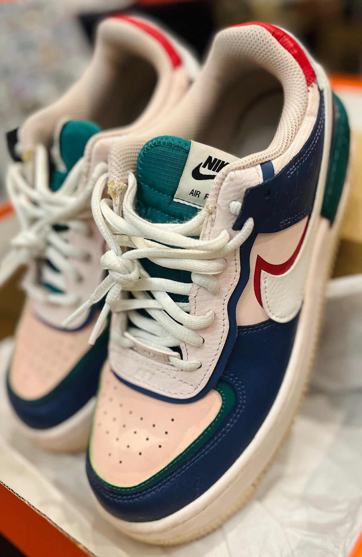 NIKE Air Force 1 Shadow Blue Sz7.5 / Eur 38.5 C10919-400 Used Great Condition- Box NOT Original