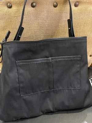 IO Pelle 14” Black Skulls Shoulder Zip Bag Italian Leather Exc Condition! used