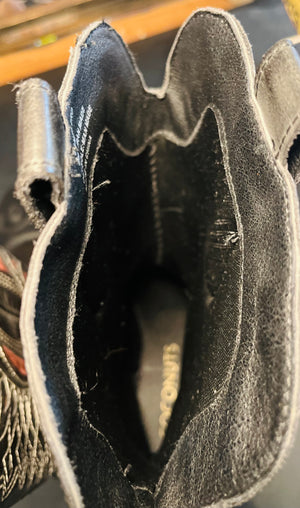 Coconuts Cow Girl Black Boots Sz8M Pointed Toe