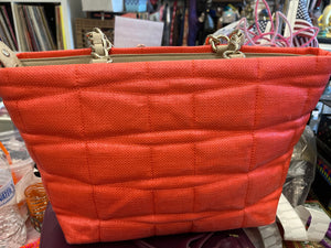 Kate Spade Coral/Pink Raffia Tote