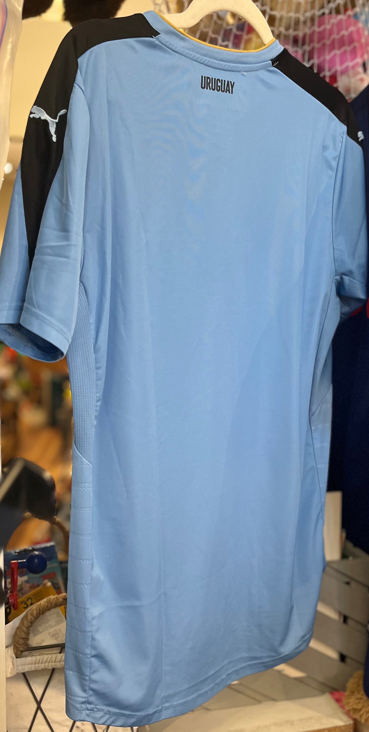 Uruguay PUMA La Celeste Soccer AUF Jersey Baby Blue SzM Gently Used No Stains or Rips!