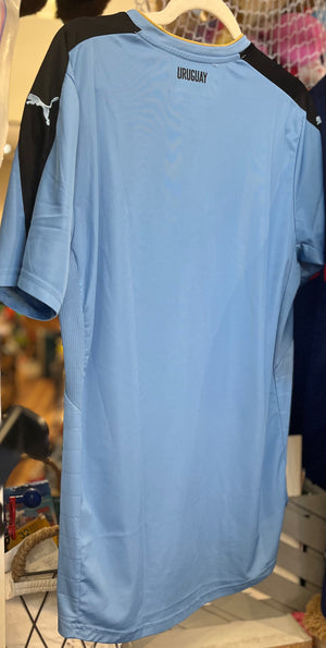 Uruguay PUMA La Celeste Soccer AUF Jersey Baby Blue SzM Gently Used No Stains or Rips!