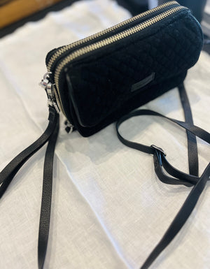Vera Bradley Classic 6.5” RFID All-in-One Crossbody Wallet Adjustable Strap BLACK 🔥