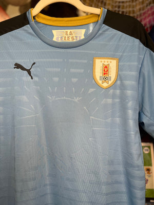 Uruguay PUMA La Celeste Soccer AUF Jersey Baby Blue SzM Gently Used No Stains or Rips!