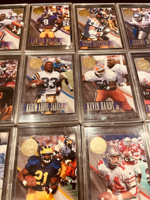 Football Cards in Protective Case
