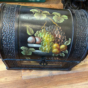 Painted Black Trunk with Fruit simple latch