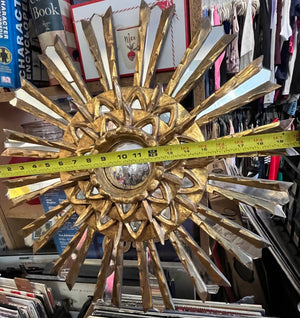 VTG Gold 20” Sunburst Mirror Style Double Layer Center Hanging Decor