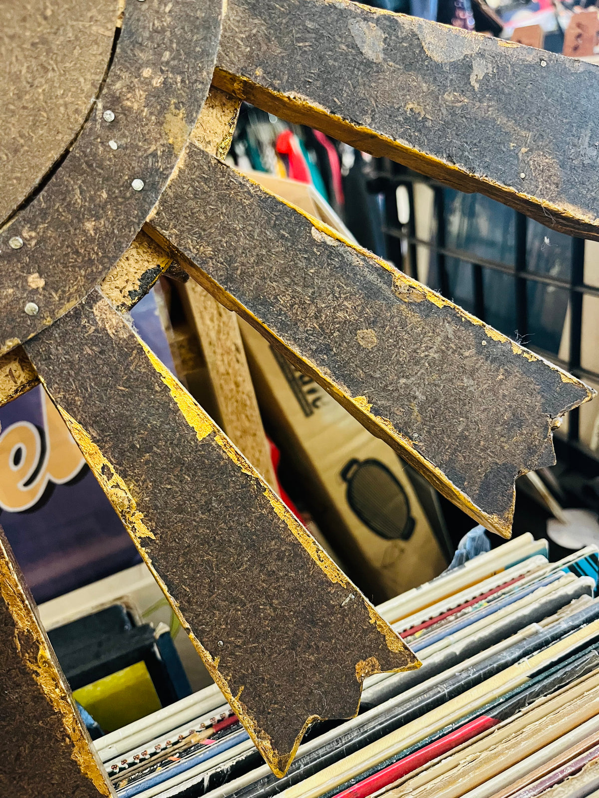 VTG Gold 20” Sunburst Mirror Style Double Layer Center Hanging Decor