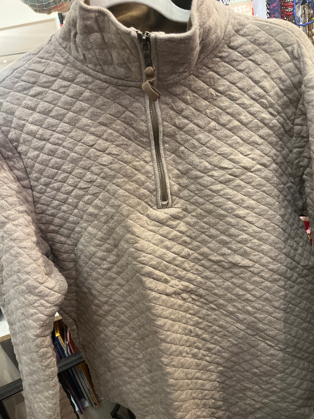 Banana R used quilted Tan 1/4 Zip Up
