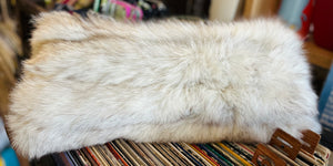 VTG 16” SAGA Genuine Fox Fur Pillow Light Beige