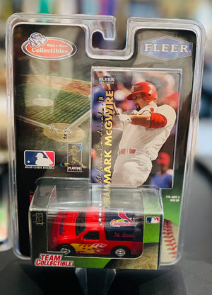 Vtg White Rose Collectibles by Fleer Baseball Diecast Vehicle and Trading Card
