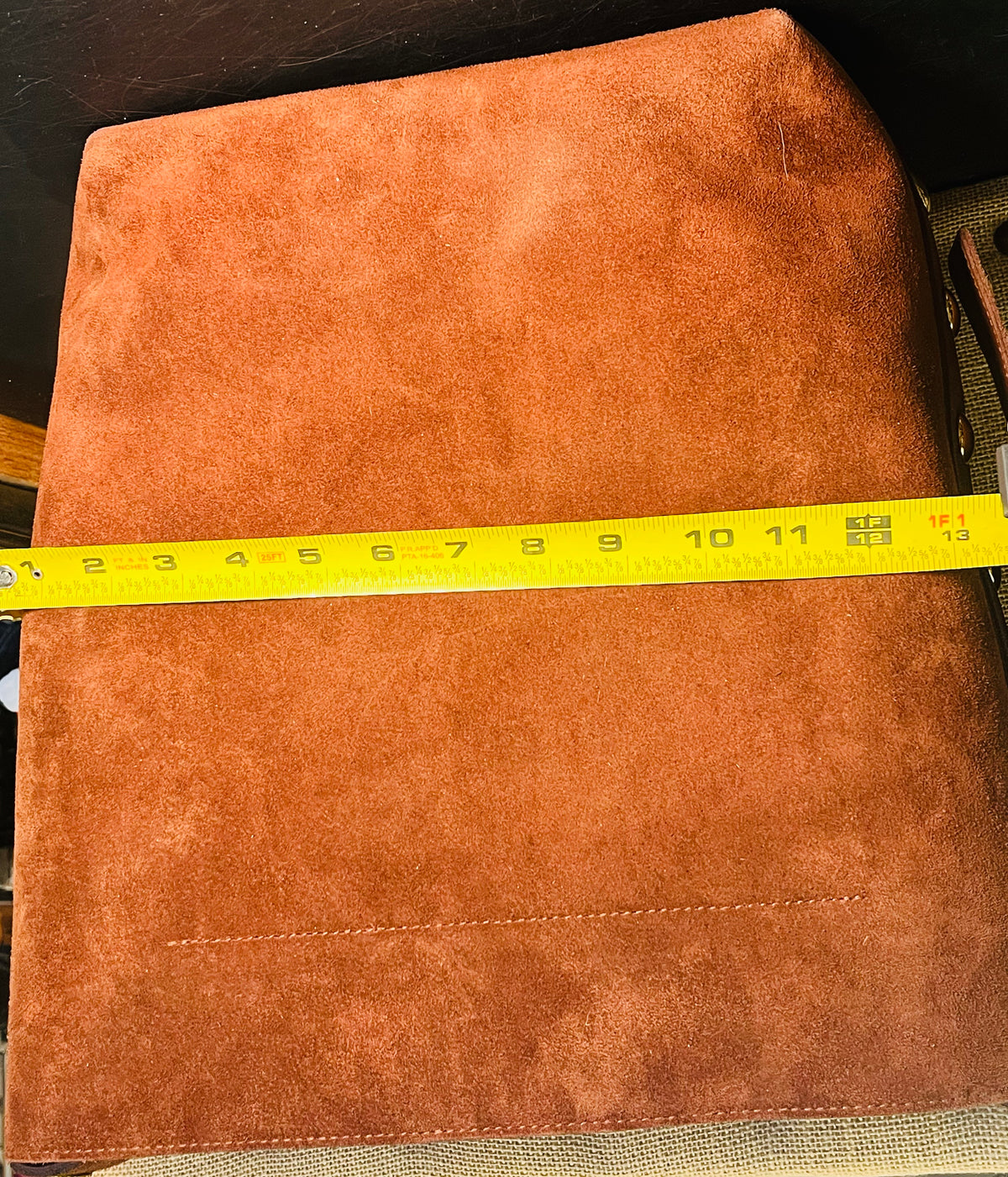 Madewell Suede Brown Bucket Bag Gold Grommets Large w Adjustable Strap