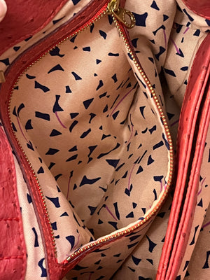 Marc Jacobs Red Strawberry Ostrich Medium Top Handle Crossbody Bag w Dust Bag!