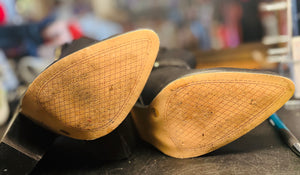 Jessica Simpson Black Leather Heeled Studded Pointy Shoes 8.5