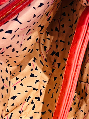 Marc Jacobs Red Strawberry Ostrich Medium Top Handle Crossbody Bag w Dust Bag!