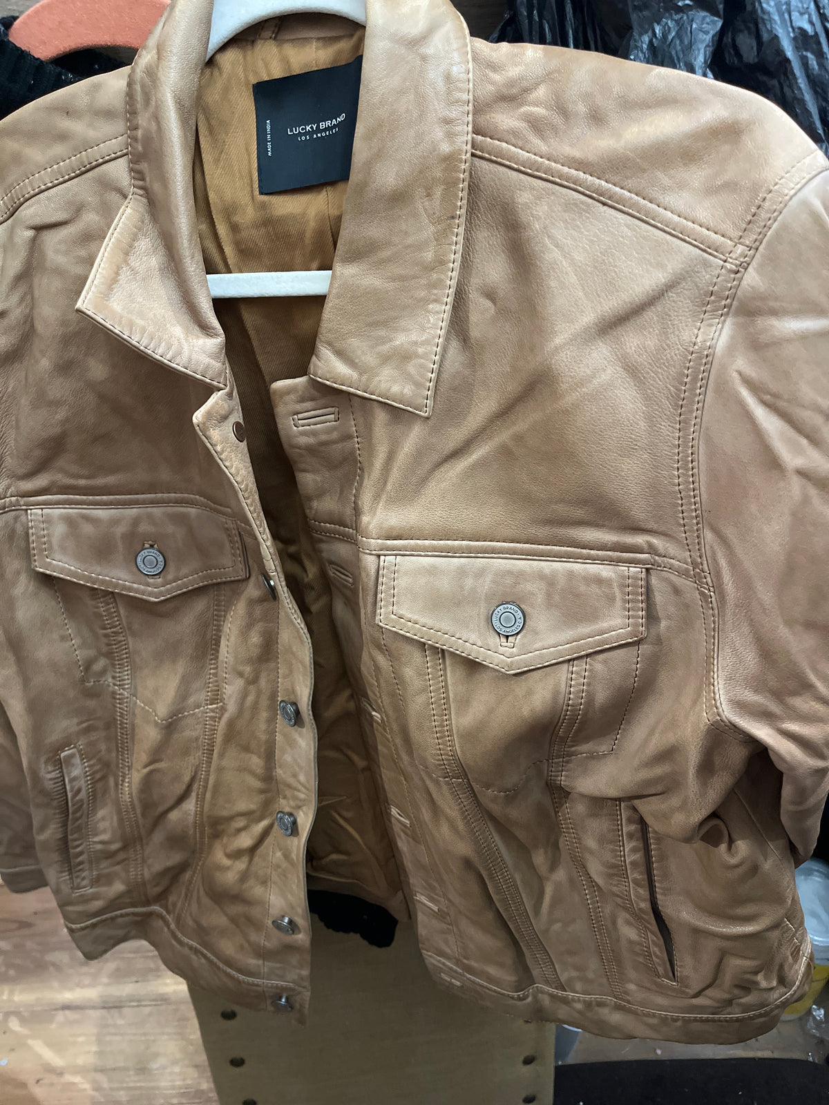LuckyBrand Leather Tan Jacket