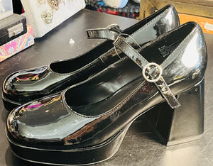 Steve Madden Black Mary Jane Pump Patent Leather Size 6.5