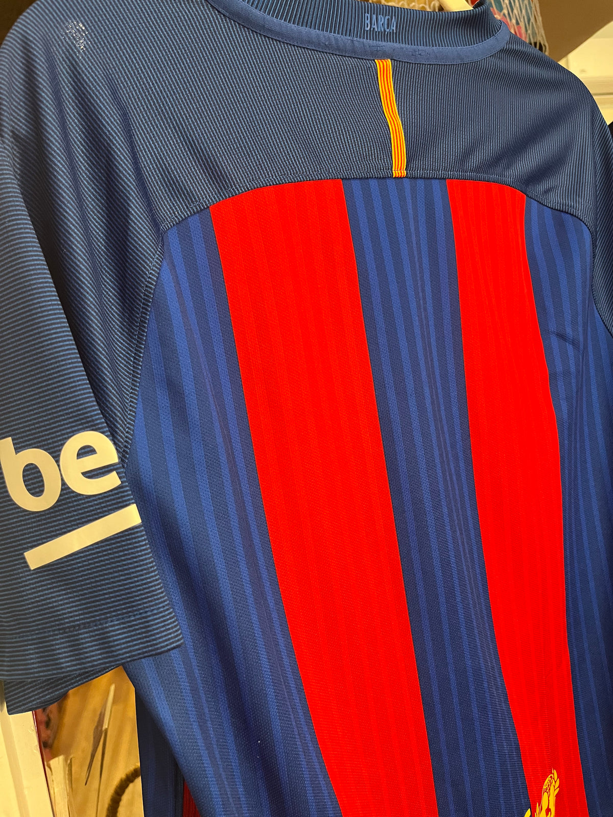 Authentic FCB Unicef Barcelona Nike Red BEKO Blue size Medium Soccer Jersey