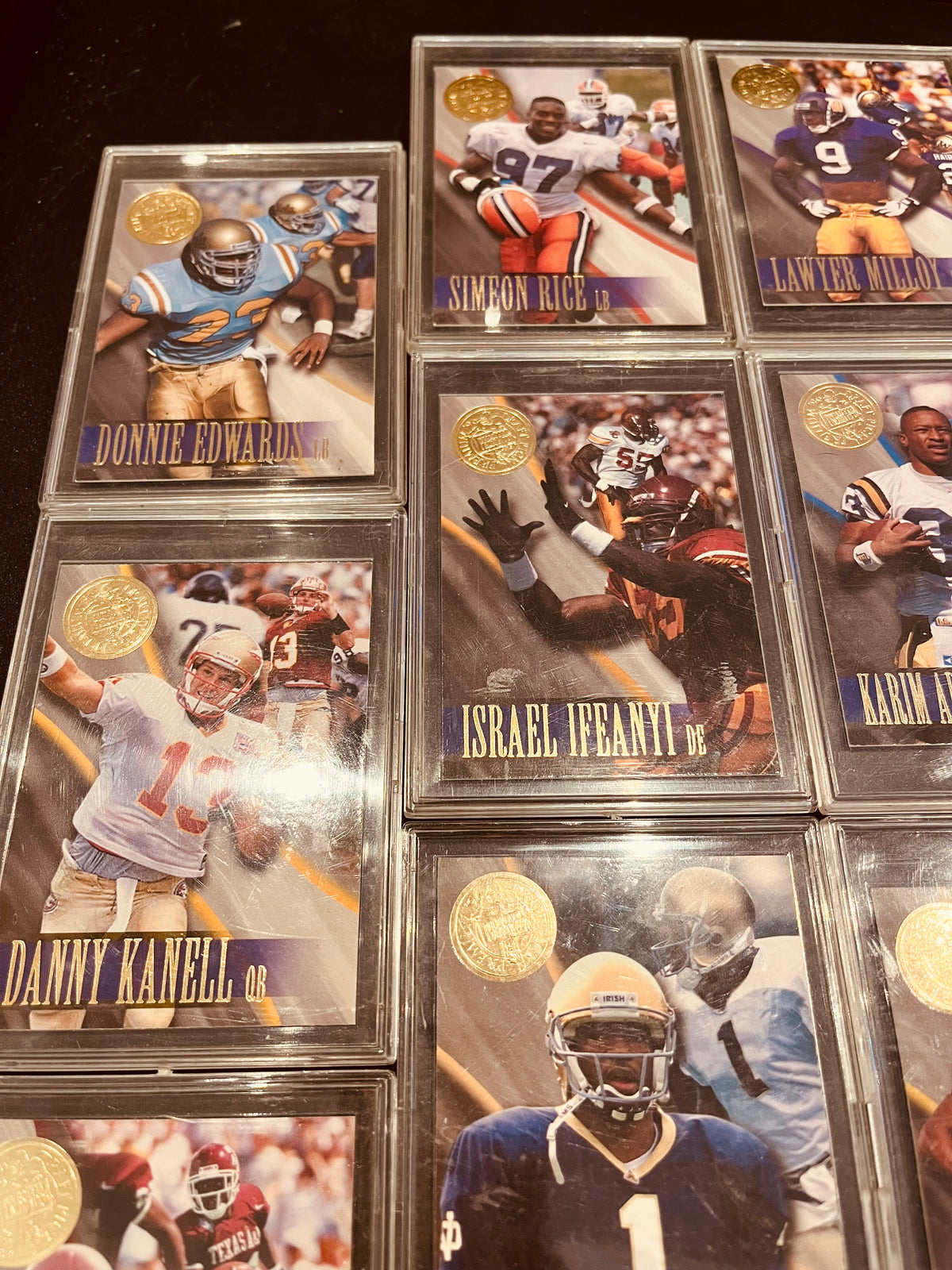 Football Cards in Protective Case