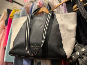 Kate Spade Rosie Color Block (B/W) Pebbled Leather Large 12”x20” Tote Satchel