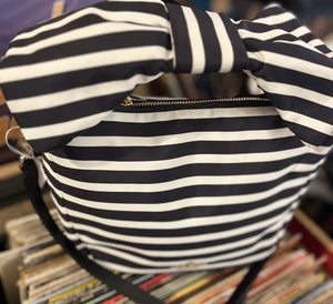 Kate Spade Bow Black N White Stripe Crossbody Bag