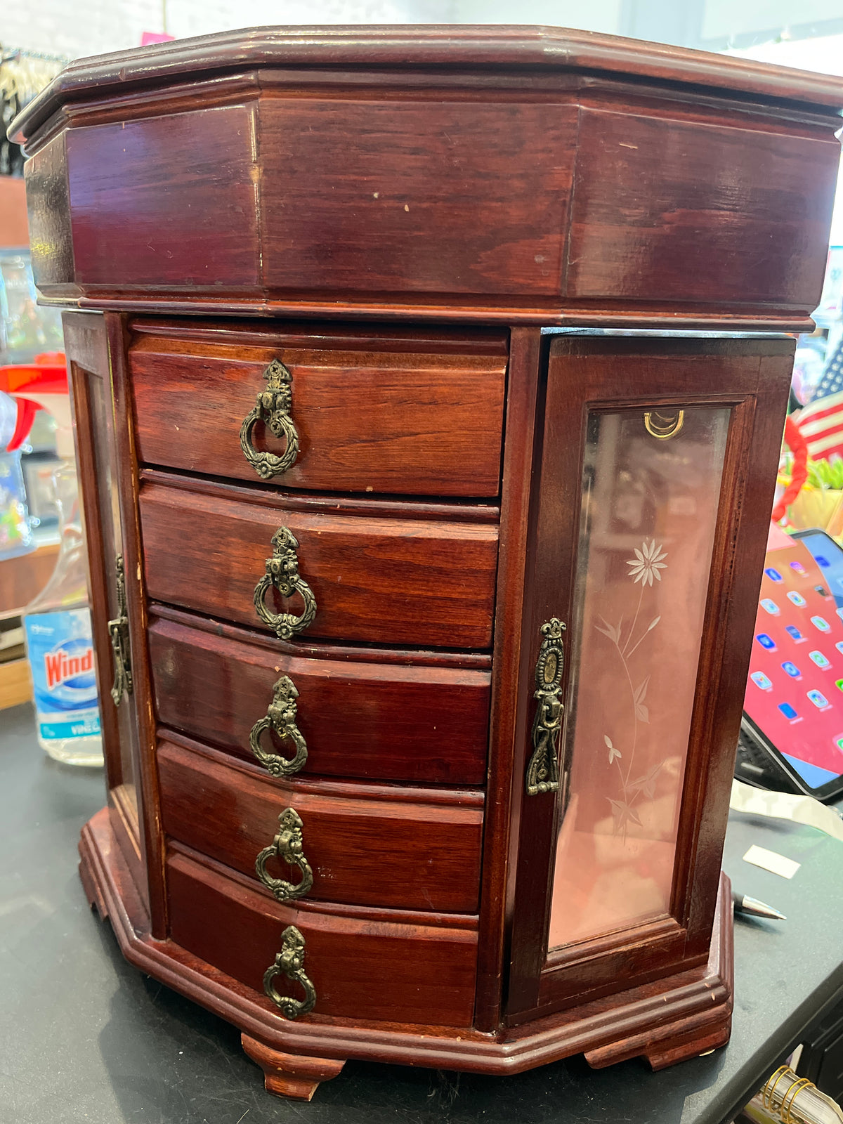 Jewelry box wooden 5 drawer