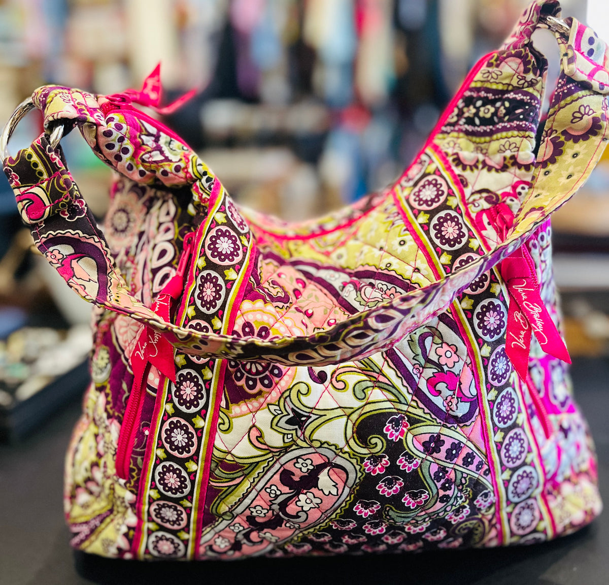 Vera Bradley Berry Paisley Quilted Cotton 12” Shoulder Bag GUC!